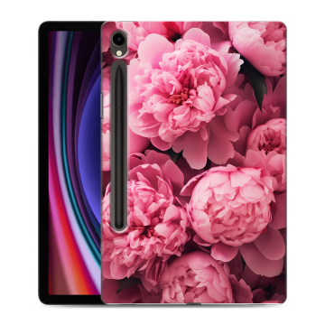 Силиконовый чехол на Samsung Galaxy Tab S9 с принтом цветы пионы