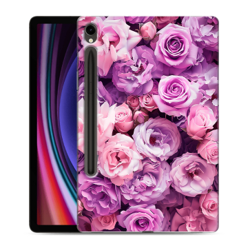Силиконовый чехол на Samsung Galaxy Tab S9 с принтом лавандовые розы