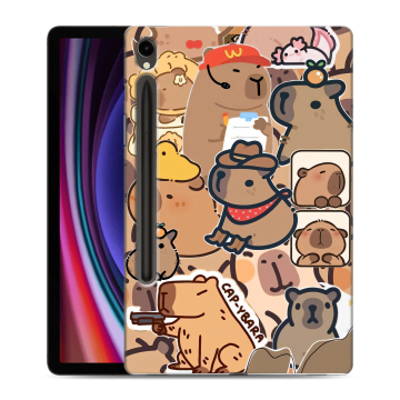 Силиконовый чехол на Samsung Galaxy Tab S9 с принтом капибара