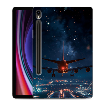Силиконовый чехол на Samsung Galaxy Tab S9 с принтом самолет