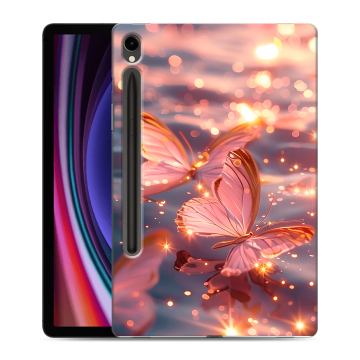 Силиконовый чехол на Samsung Galaxy Tab S9 с принтом бабочки розовые Силиконовый чехол на Samsung Galaxy Tab S9 с принтом бабочки розовые