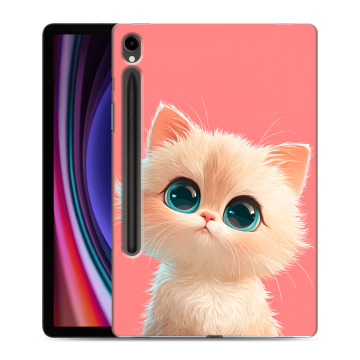 Силиконовый чехол на Samsung Galaxy Tab S9 с принтом Розовый котенок