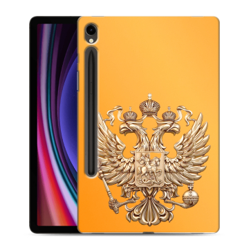 Силиконовый чехол на Samsung Galaxy Tab S9 с принтом Герб Флаг России