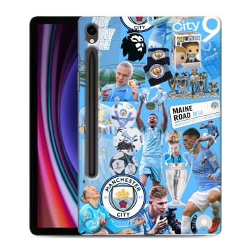 Силиконовый чехол на Samsung Galaxy Tab S9 с принтом Man City Манчестер Сити