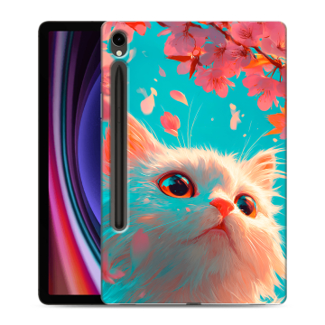 Силиконовый чехол на Samsung Galaxy Tab S9 с принтом Красивый кот