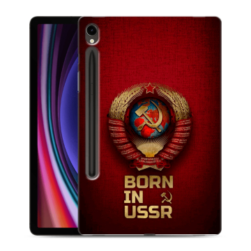 Силиконовый чехол на Samsung Galaxy Tab S9 с принтом Флаг Герб СССР