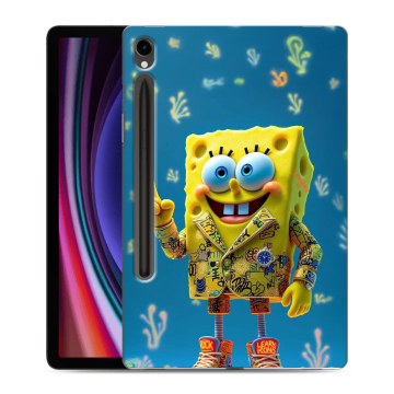 Силиконовый чехол на Samsung Galaxy Tab S9 с принтом Спанч боб Спанчбоб