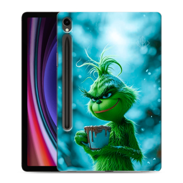 Силиконовый чехол на Samsung Galaxy Tab S9 с принтом Новый год гринч