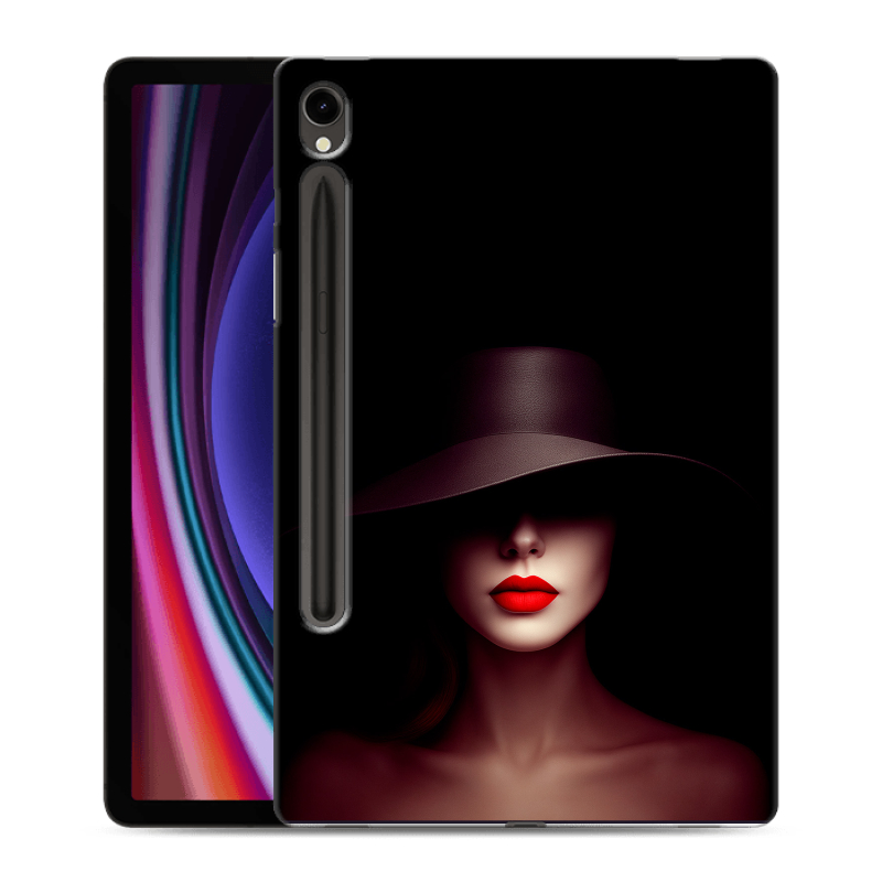 Силиконовый чехол на Samsung Galaxy Tab S9 с принтом Девушка в шляпе Силиконовый чехол на Samsung Galaxy Tab S9 с принтом Девушка в шляпе