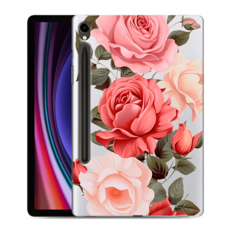 Силиконовый чехол на Samsung Galaxy Tab S9 с принтом Розы Силиконовый чехол на Samsung Galaxy Tab S9 с принтом Розы