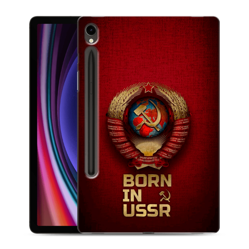 Силиконовый чехол на Samsung Galaxy Tab S9 с принтом Флаг Герб СССР Силиконовый чехол на Samsung Galaxy Tab S9 с принтом Флаг Герб СССР