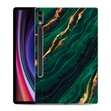 Силиконовый чехол на планшета Samsung Galaxy Tab S9 Plus с принтом Мрамор зеленое золото Силиконовый чехол на планшета Samsung Galaxy Tab S9 Plus с принтом Мрамор зеленое золото