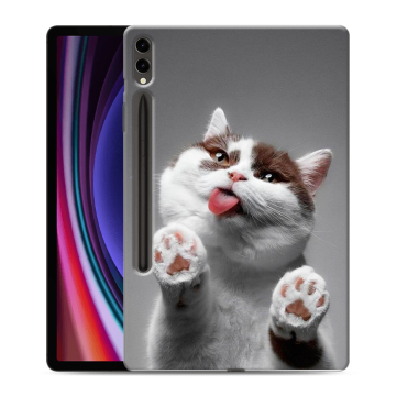 Силиконовый чехол на планшета Samsung Galaxy Tab S9 Plus с принтом Коты Силиконовый чехол на планшета Samsung Galaxy Tab S9 Plus с принтом Коты