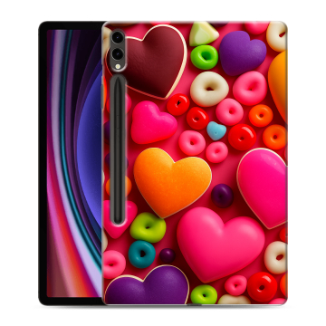 Силиконовый чехол на планшета Samsung Galaxy Tab S9 Plus с принтом Сердечки Силиконовый чехол на планшета Samsung Galaxy Tab S9 Plus с принтом Сердечки