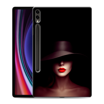 Силиконовый чехол на Samsung Galaxy Tab S9 Plus с принтом Девушка в шляпе