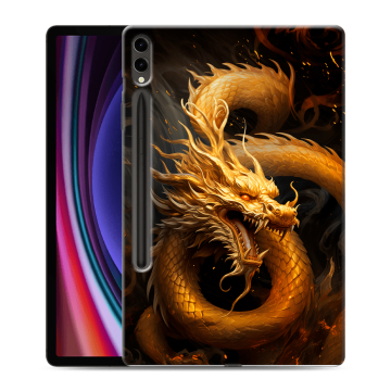 Силиконовый чехол на Samsung Galaxy Tab S9 Plus с принтом Золотой дракон Силиконовый чехол на Samsung Galaxy Tab S9 Plus с принтом Золотой дракон