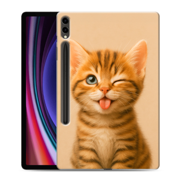 Силиконовый чехол на Samsung Galaxy Tab S9 Plus с принтом котенок