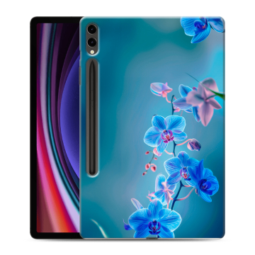 Силиконовый чехол на Samsung Galaxy Tab S9 Plus с принтом Голубые цветы