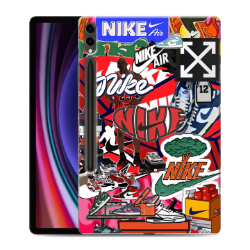 Силиконовый чехол на Samsung Galaxy Tab S9 Plus с принтом Найк Nike яркий