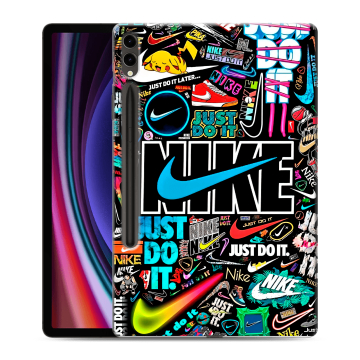 Силиконовый чехол на Samsung Galaxy Tab S9 Plus с принтом найк nike черный Силиконовый чехол на Samsung Galaxy Tab S9 Plus с принтом найк nike черный