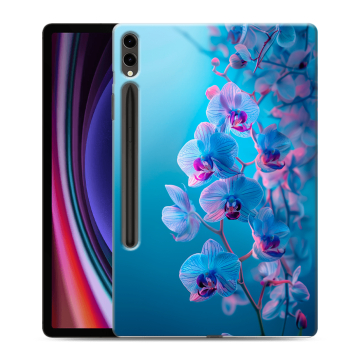 Силиконовый чехол на Samsung Galaxy Tab S9 Plus с принтом голубые орхидеи