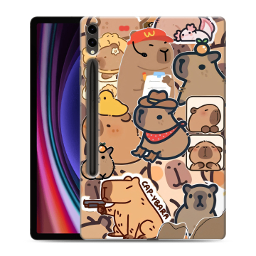 Силиконовый чехол на Samsung Galaxy Tab S9 Plus с принтом капибара