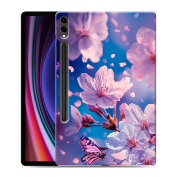 Силиконовый чехол на Samsung Galaxy Tab S9 Plus с принтом цветы бабочки