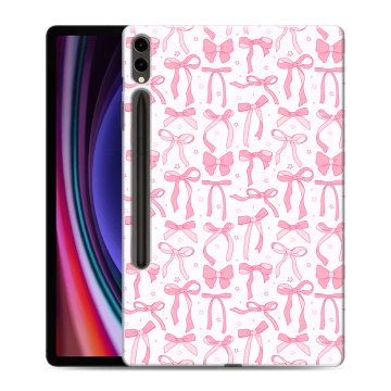 Силиконовый чехол на Samsung Galaxy Tab S9 Plus с принтом Розовые бантики