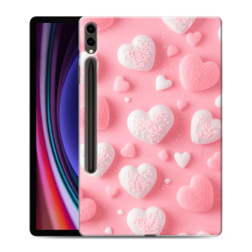 Силиконовый чехол на Samsung Galaxy Tab S9 Plus с принтом Сердечки
