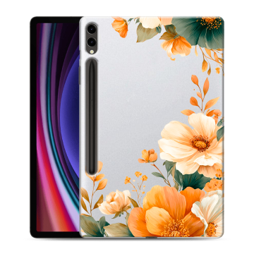 Силиконовый чехол на Samsung Galaxy Tab S9 Plus с принтом Цветы принт