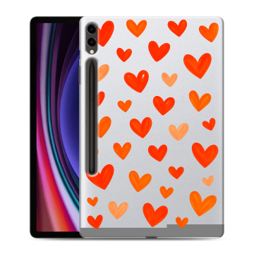 Силиконовый чехол на Samsung Galaxy Tab S9 Plus с принтом Сердечки