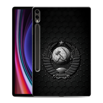 Силиконовый чехол на Samsung Galaxy Tab S9 Plus с принтом Герб Флаг СССР