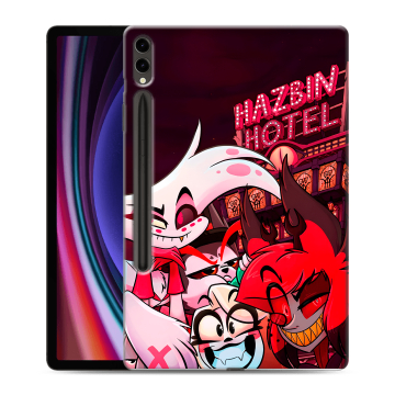 Силиконовый чехол на Samsung Galaxy Tab S9 Plus с принтом Hazbin Hotel Отель Хазбин