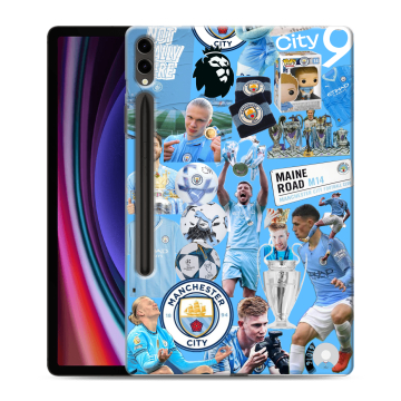 Силиконовый чехол на Samsung Galaxy Tab S9 Plus с принтом Man City Манчестер Сити
