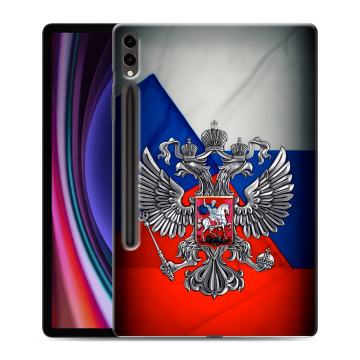 Силиконовый чехол на Samsung Galaxy Tab S9 Plus с принтом Флаг России