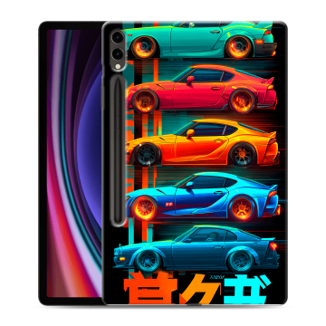 Силиконовый чехол на Samsung Galaxy Tab S9 Plus с принтом машины тачки