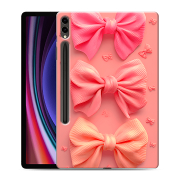 Силиконовый чехол на Samsung Galaxy Tab S9 Plus с принтом Розовые бантики