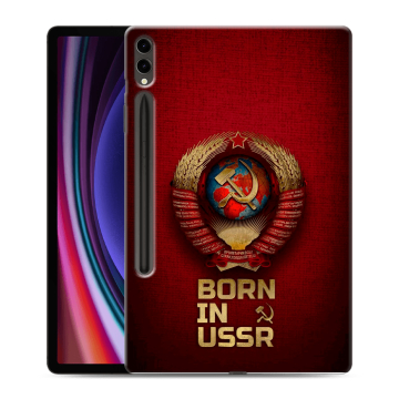 Силиконовый чехол на Samsung Galaxy Tab S9 Plus с принтом Флаг Герб СССР