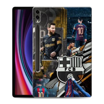 Силиконовый чехол на Samsung Galaxy Tab S9 Plus с принтом Messi Barcelona