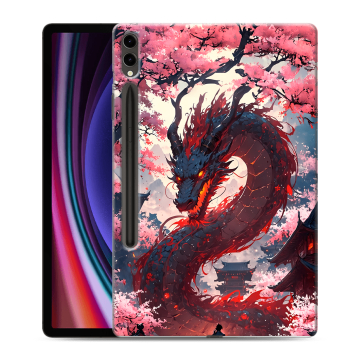 Силиконовый чехол на Samsung Galaxy Tab S9 Plus с принтом Дракон Японский