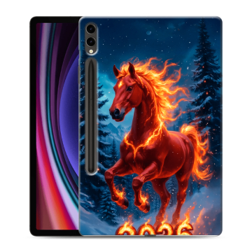 Силиконовый чехол на Samsung Galaxy Tab S9 Plus с принтом Новый год коня