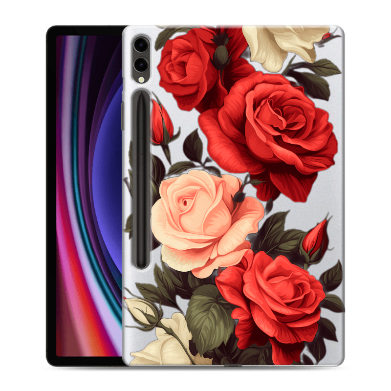 Силиконовый чехол на Samsung Galaxy Tab S9 Plus с принтом Розы Силиконовый чехол на Samsung Galaxy Tab S9 Plus с принтом Розы