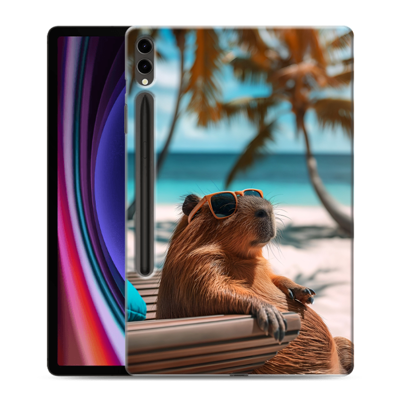 Силиконовый чехол на Samsung Galaxy Tab S9 Plus с принтом Капибара Силиконовый чехол на Samsung Galaxy Tab S9 Plus с принтом Капибара