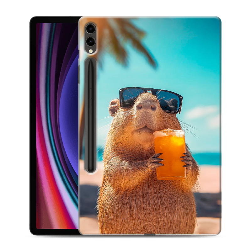 Силиконовый чехол на Samsung Galaxy Tab S9 Plus с принтом Капибара Силиконовый чехол на Samsung Galaxy Tab S9 Plus с принтом Капибара