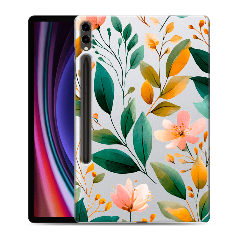 Силиконовый чехол на Samsung Galaxy Tab S9 Plus с принтом Цветы паттерн Силиконовый чехол на Samsung Galaxy Tab S9 Plus с принтом Цветы паттерн