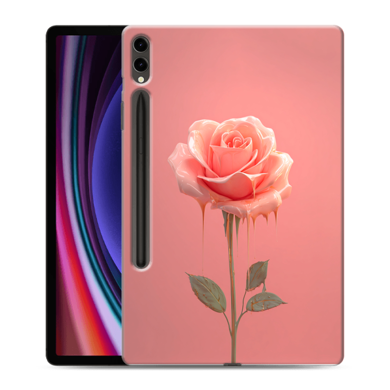 Силиконовый чехол на Samsung Galaxy Tab S9 Plus с принтом Розовая роза Силиконовый чехол на Samsung Galaxy Tab S9 Plus с принтом Розовая роза