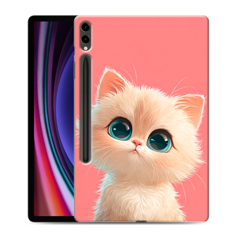 Силиконовый чехол на Samsung Galaxy Tab S9 Plus с принтом Розовый котенок Силиконовый чехол на Samsung Galaxy Tab S9 Plus с принтом Розовый котенок