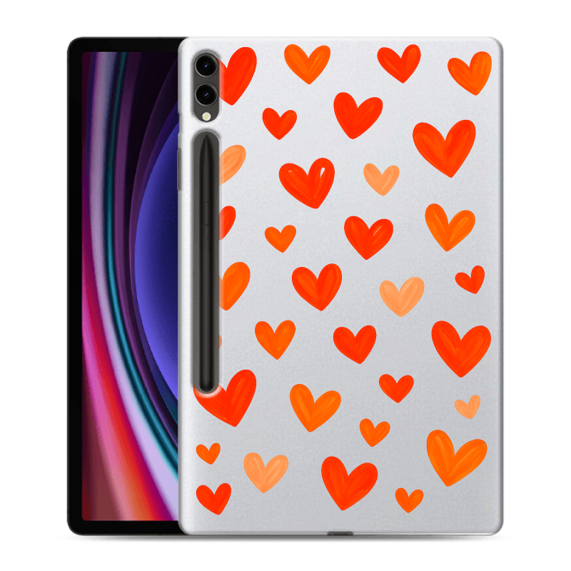 Силиконовый чехол на Samsung Galaxy Tab S9 Plus с принтом Сердечки Силиконовый чехол на Samsung Galaxy Tab S9 Plus с принтом Сердечки