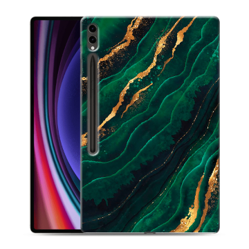 Силиконовый чехол на планшета Samsung Galaxy Tab S9 Ultra с принтом Мрамор зеленое золото Силиконовый чехол на планшета Samsung Galaxy Tab S9 Ultra с принтом Мрамор зеленое золото