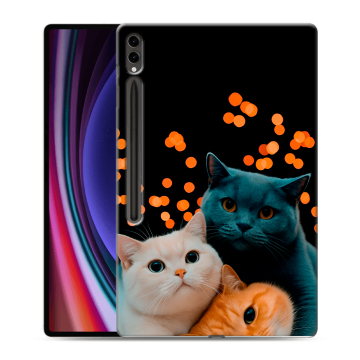 Силиконовый чехол на планшета Samsung Galaxy Tab S9 Ultra с принтом Кошки Силиконовый чехол на планшета Samsung Galaxy Tab S9 Ultra с принтом Кошки